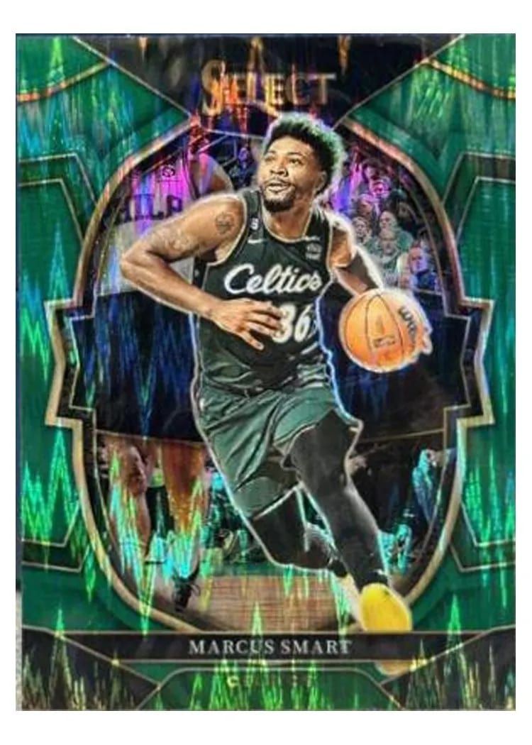 2022-23 Panini Select Base Set Marcus Smart Green Shock Prizm #35 card