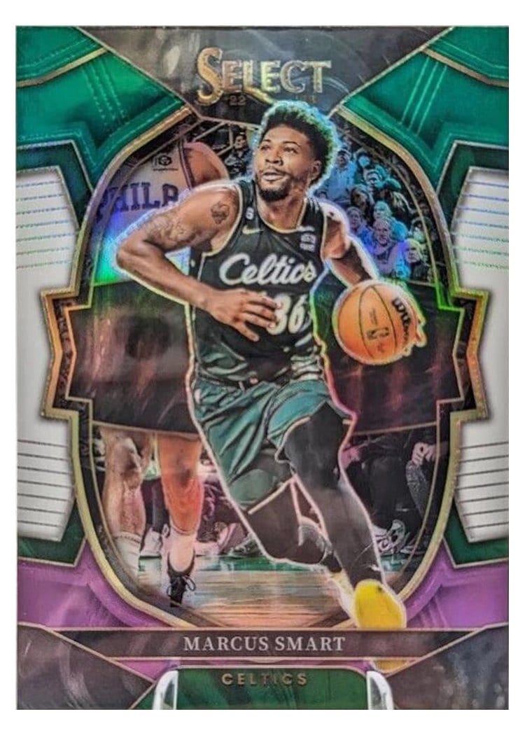 2022-23 Panini Select Base Set Marcus Smart Green White Purple Prizm #35 card