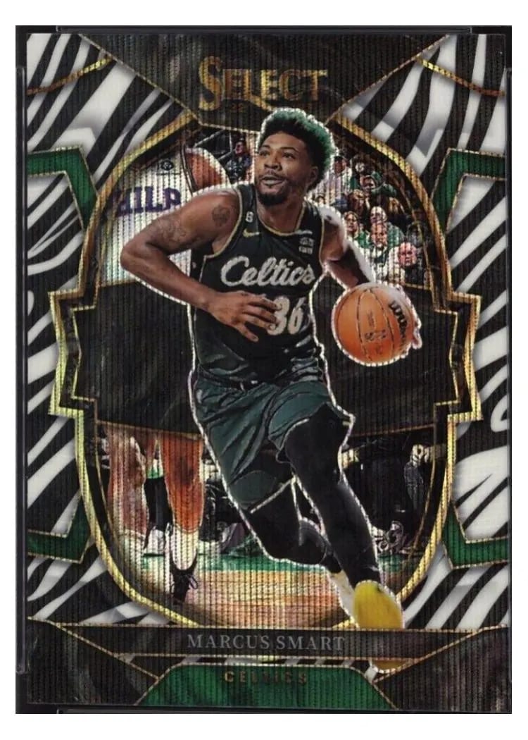 2022-23 Panini Select Base Set Marcus Smart Zebra Prizm #35 card
