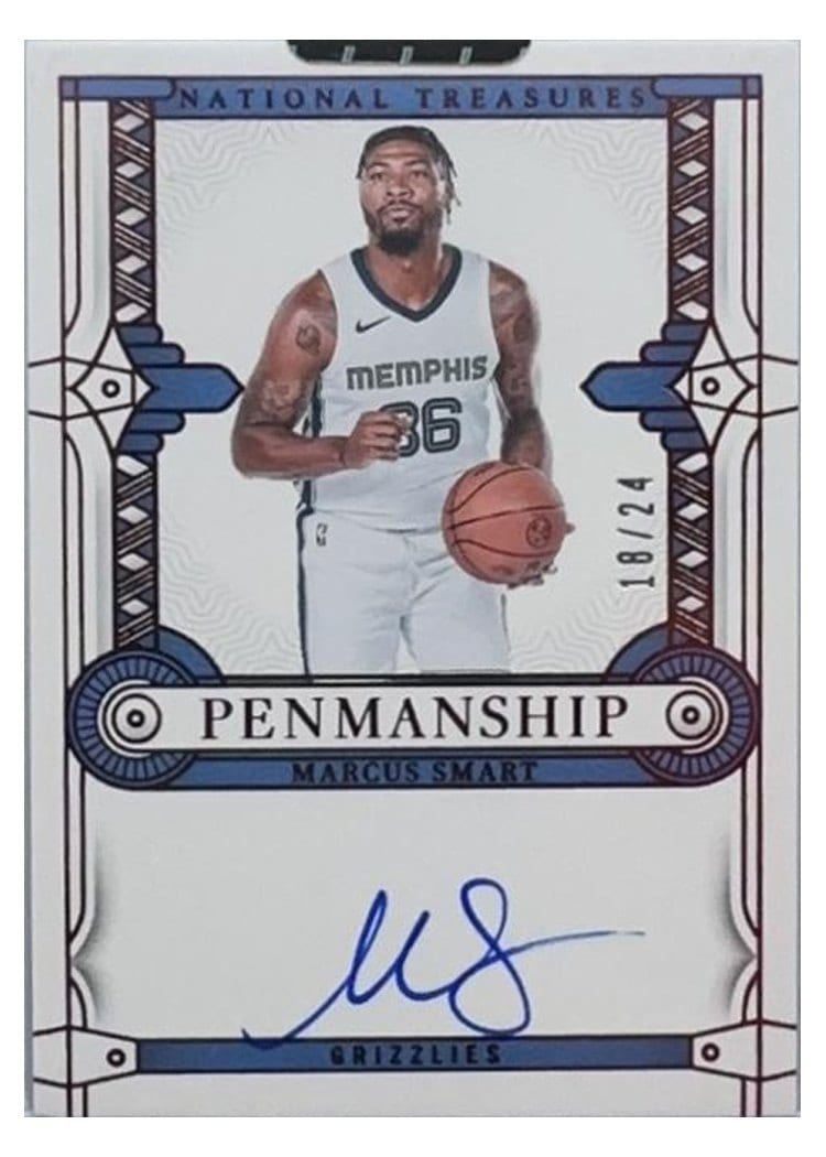 2023-24 Panini National Treasures Penmanship Marcus Smart #7 card