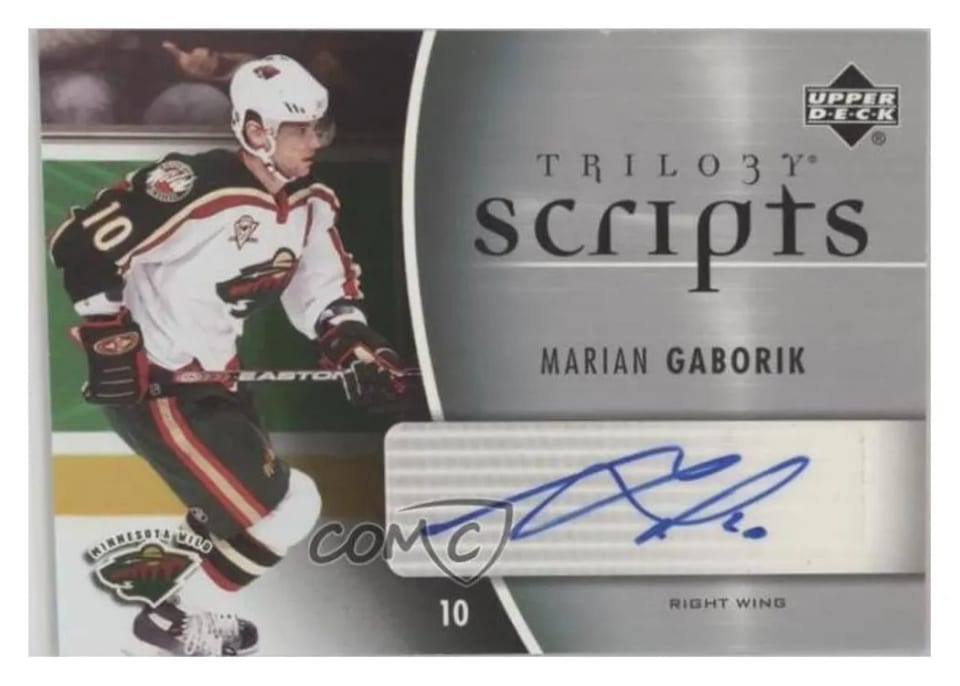 2006 Upper Deck Trilogy Scripts Marian Gaborik #TS-MG card