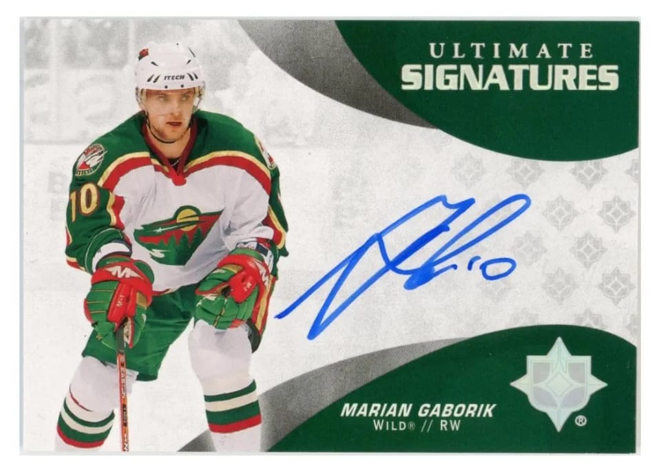 2021-22 Upper Deck Ultimate Collection 2020 Update - Ultimate Signatures Marian Gaborik #US-MG card