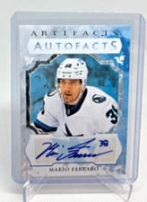 2023-24 Upper Deck Artifacts Autograph Facts Mario Ferraro #AF-FE card
