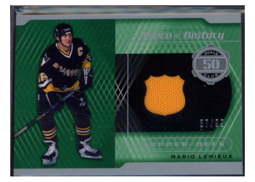 2019-20 SP Game Used A Piece of History - 50 Goal Season Club Mario Lemieux #50-ML card
