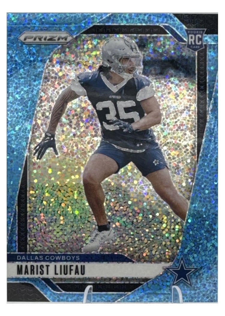 2024 Panini Prizm Base Set Marist Liufau Blue Sparkle #372 card