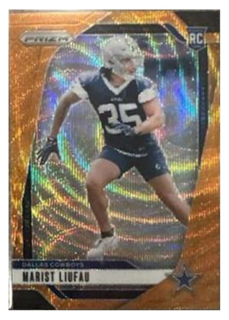 2024 Panini Prizm Base Set Marist Liufau Orange Wave #372 card