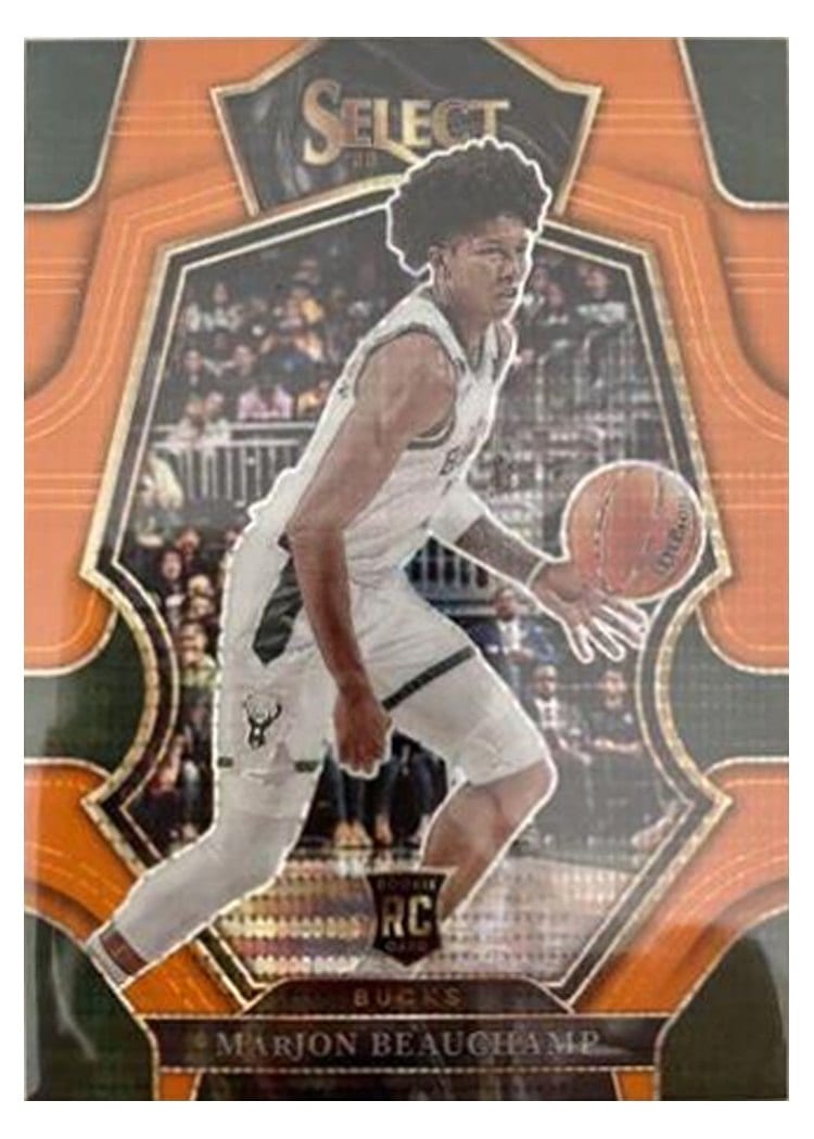 2022-23 Panini Select Base Set MarJon Beauchamp Neon Orange Pulsar Prizm #179 card