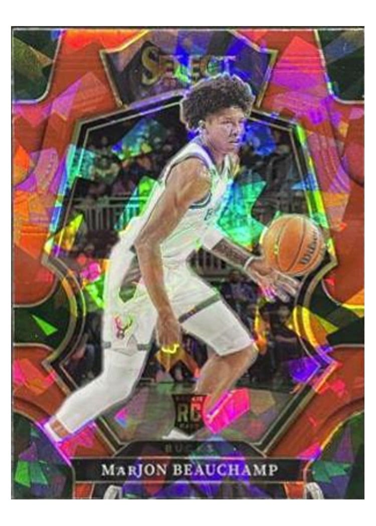 2022-23 Panini Select Base Set MarJon Beauchamp Red Cracked Ice Prizm #179 card