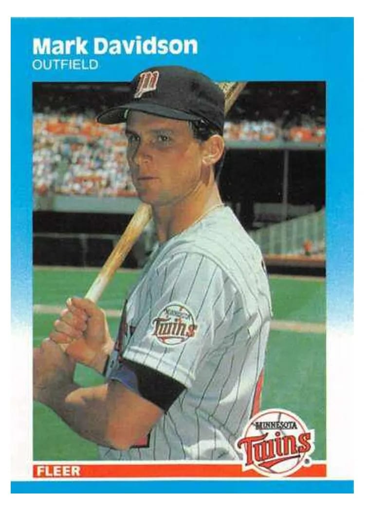 1987 Fleer Update Mark Davidson #U-20 card