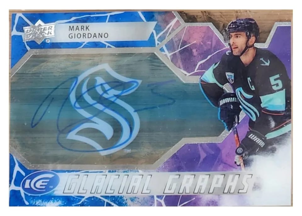 2021-22 Upper Deck Ice Glacial Graphs Mark Giordano #GG-MG card