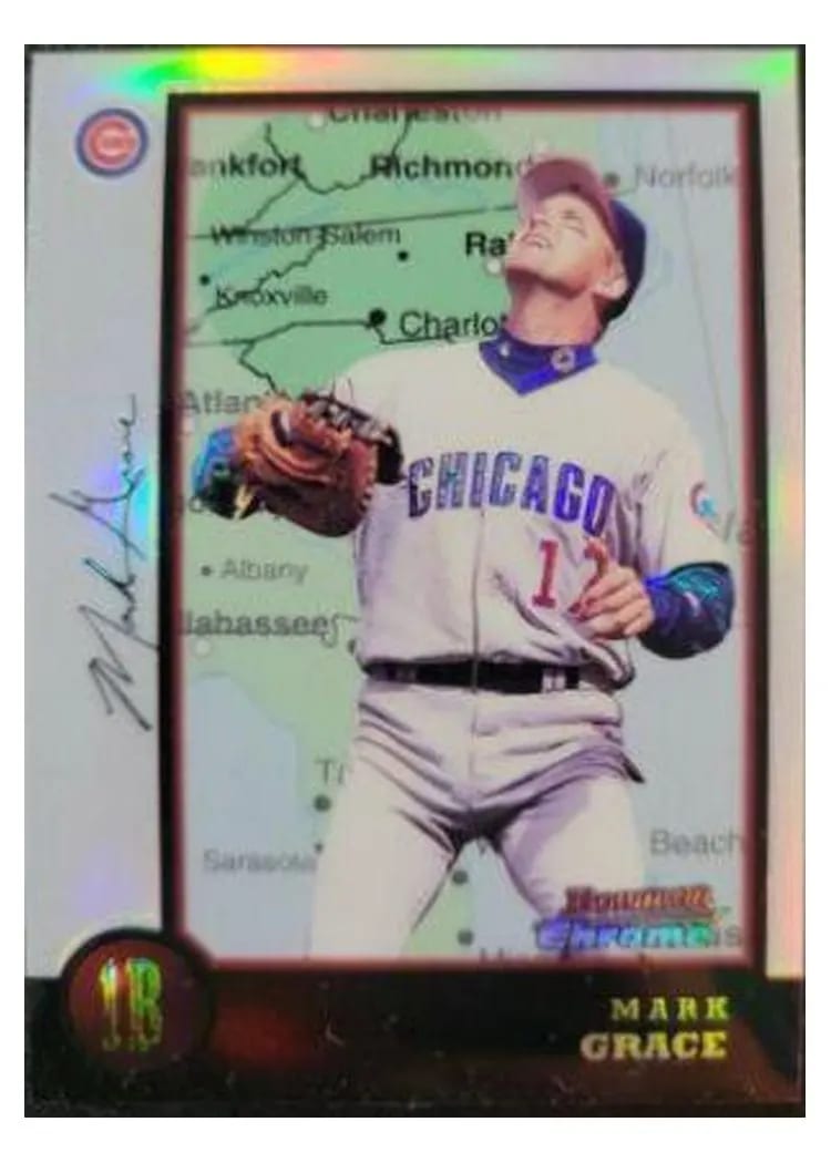 1998 Bowman Chrome International Mark Grace #39 card