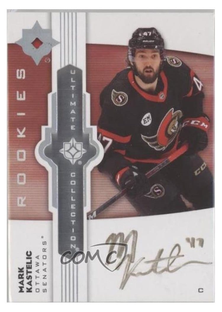 2022-23 Upper Deck Ultimate Collection Ultimate Emblems Autograph Mark Kastelic #UE-MK card