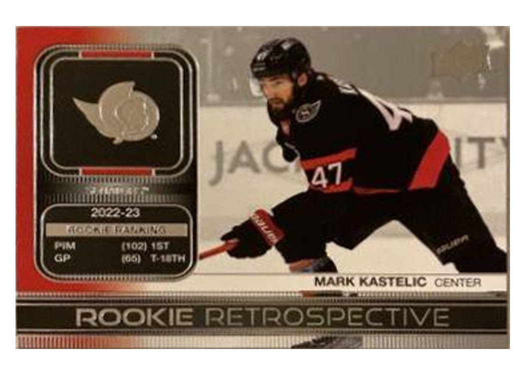 2023-24 Upper Deck Rookie Retrospective Mark Kastelic #RR-4 card