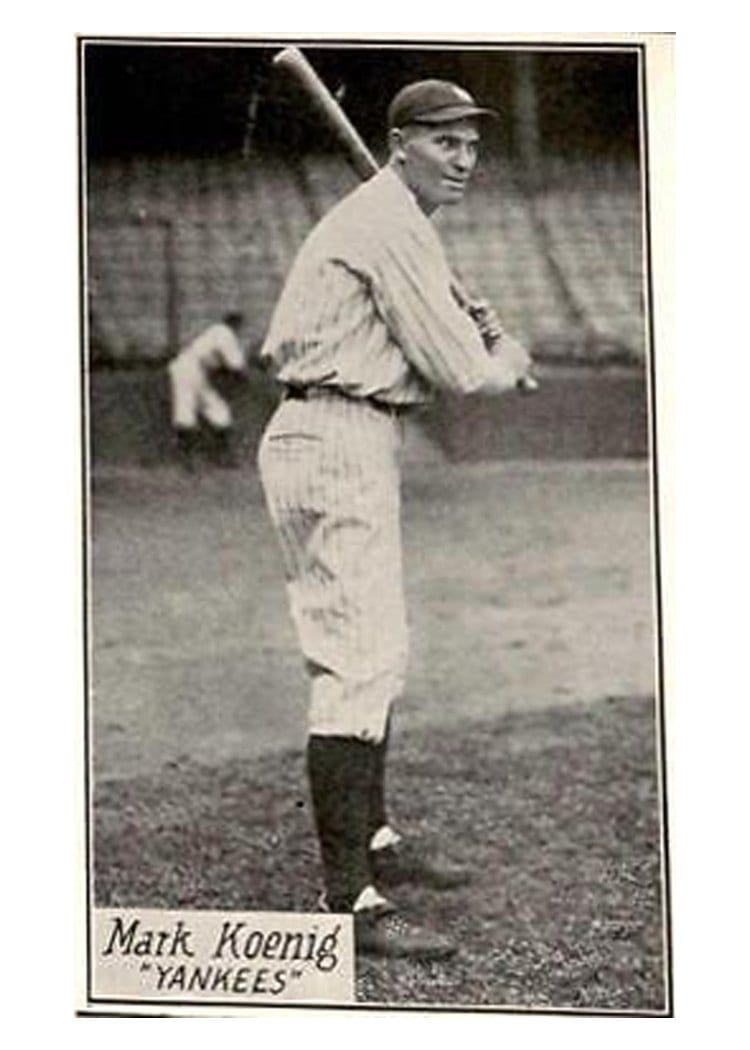 1929 R315 Mark Koenig card