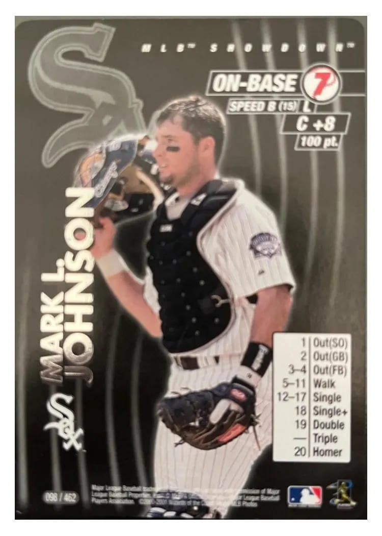 2001 MLB Showdown Mark L. Johnson #98 card