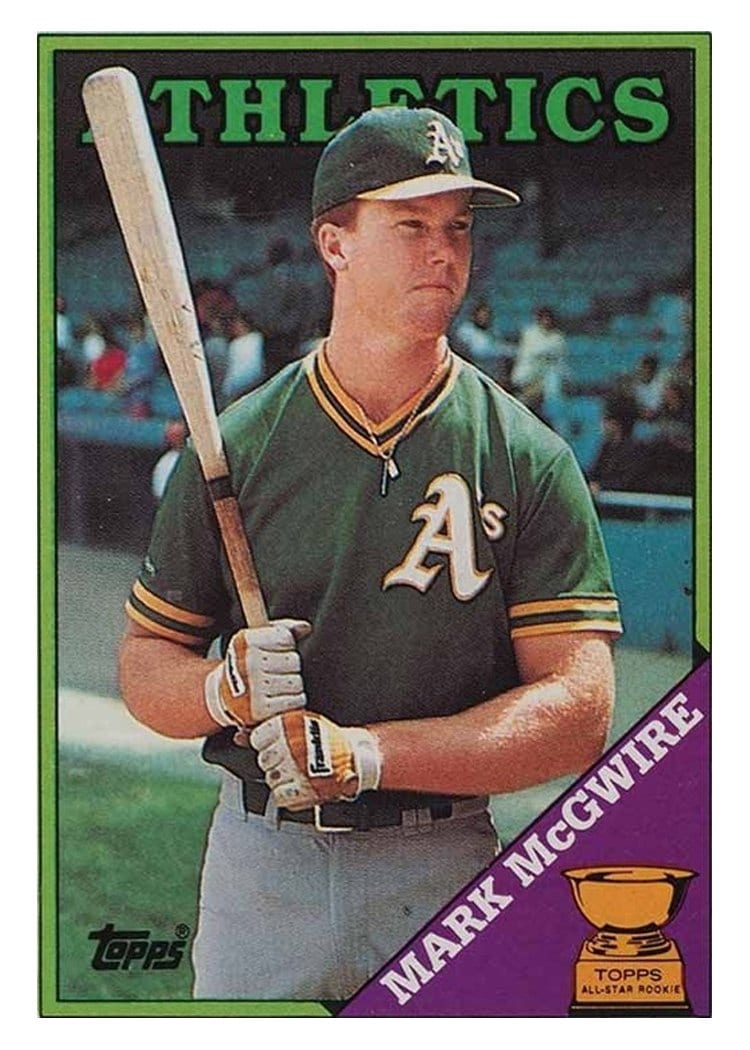1988 Topps Base Set Mark McGwire #580 card
