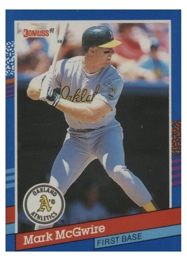 1991 Donruss Base Set Mark McGwire #105 card