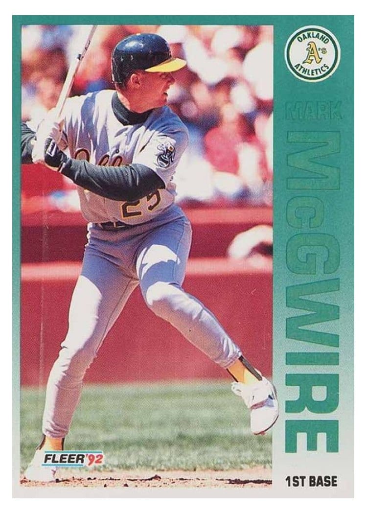 1992 Fleer Base Set Mark McGwire #262 card