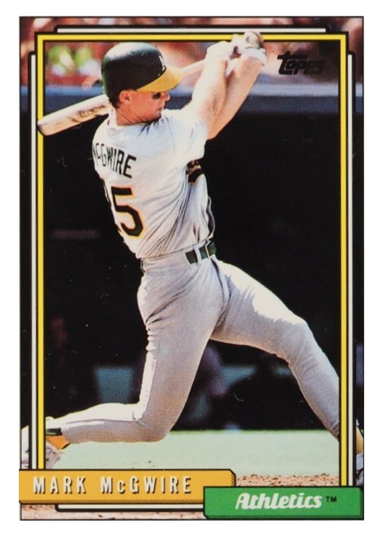 1992 Topps Base Set Mark McGwire #450 card