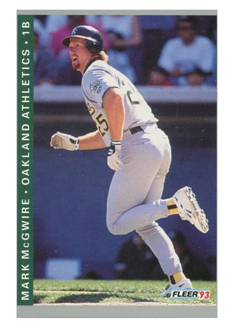 1993 Fleer Base Set Mark McGwire #296 card