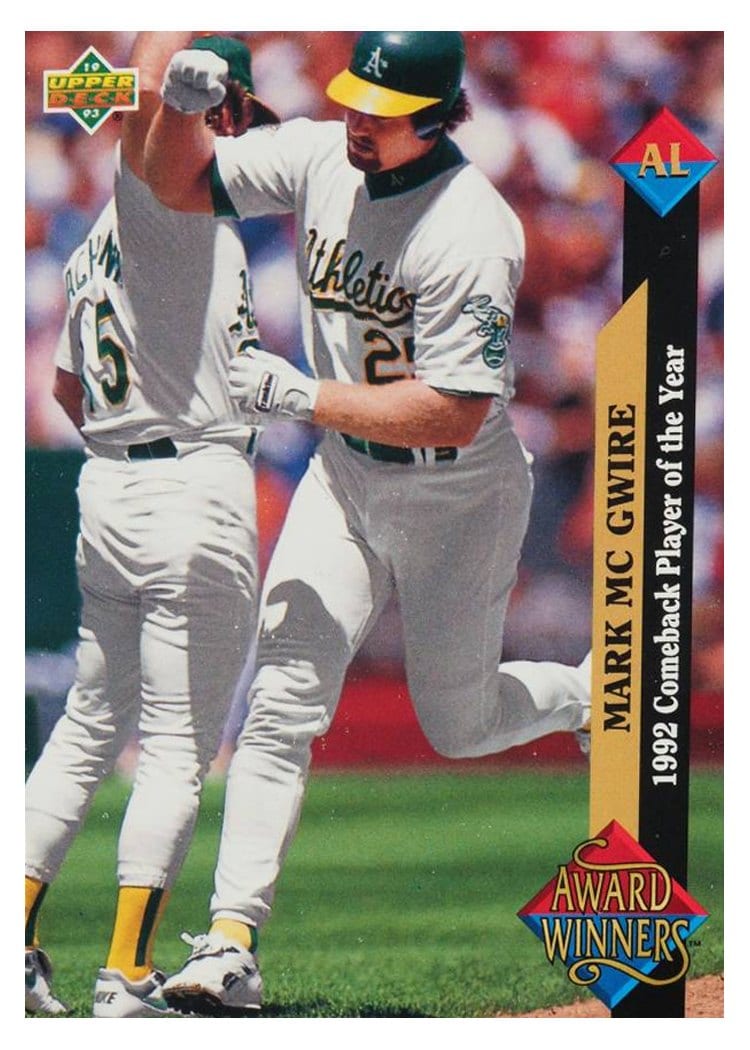 1993 Upper Deck Base Set Mark McGwire #493 card
