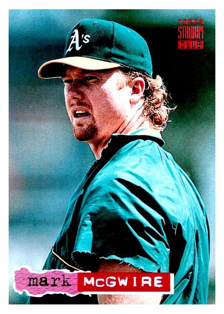 1994 Stadium Club Base Set Mark McGwire #358 card