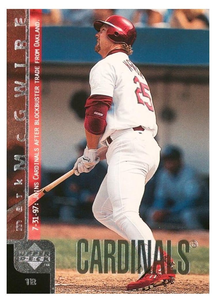 1998 Upper Deck Base Set Mark McGwire #205 card