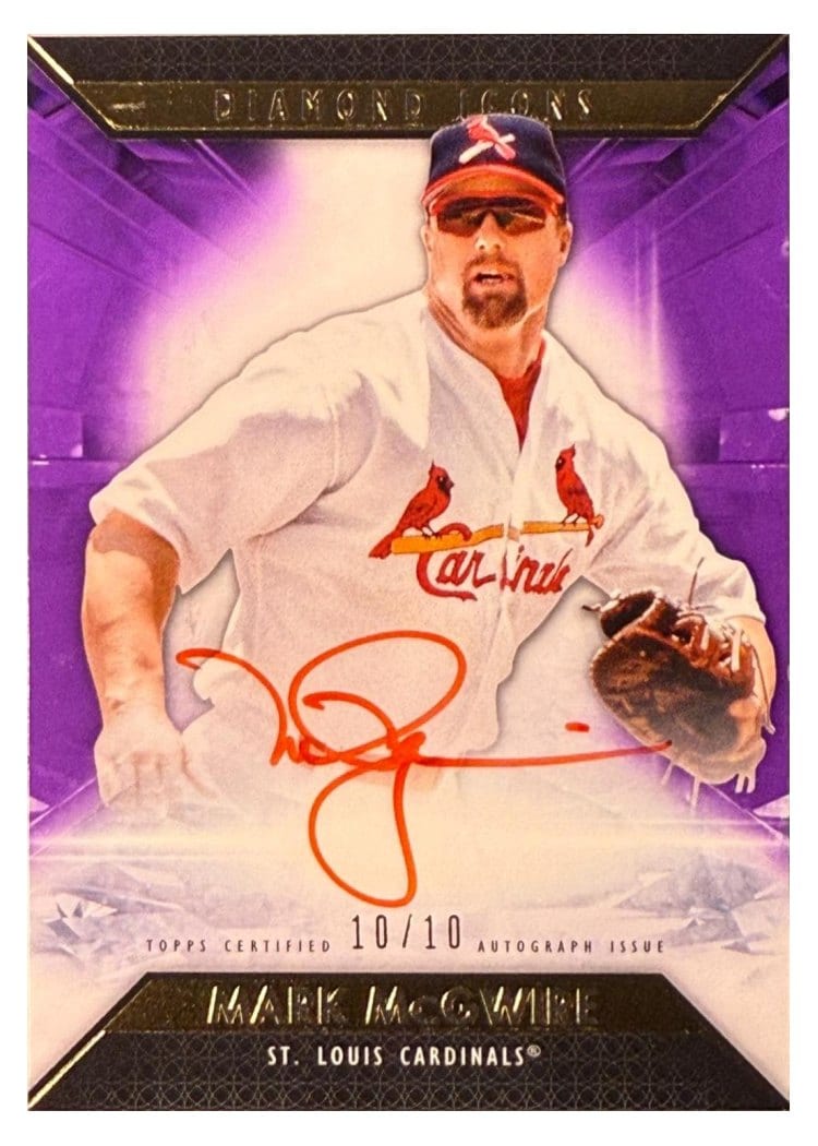 2019 Topps Diamond Icons Red Ink Autographs Mark McGwire #RI-MM card