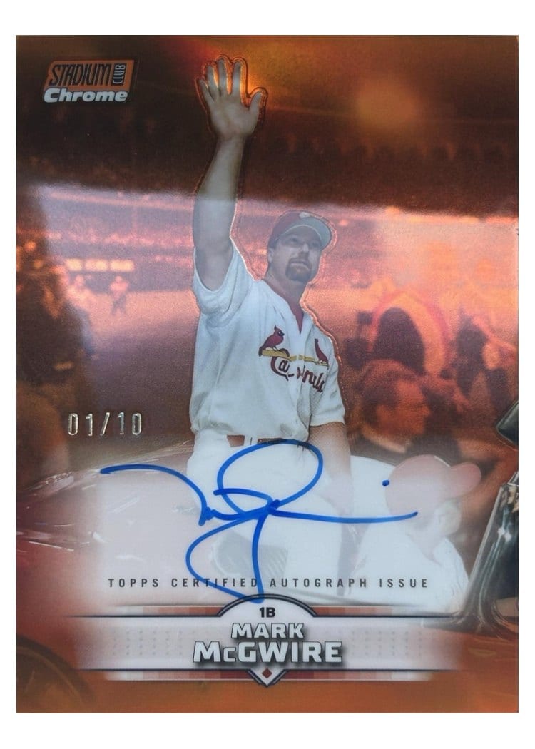 2025 Stadium Club Chrome Autographs Mark McGwire #SCCA-MMC card