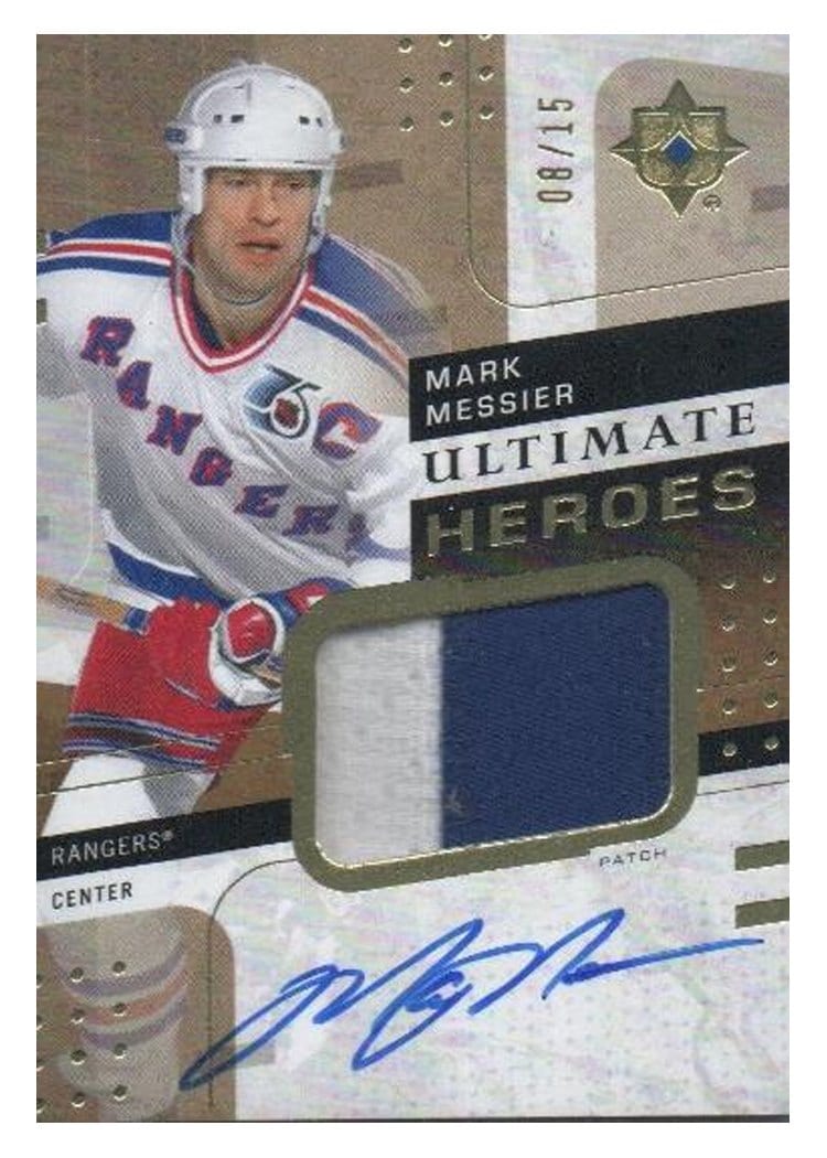 2024-25 Upper Deck Ultimate Collection Ultimate Heroes Black Tag Parallel Mark Messier #UH-MM card