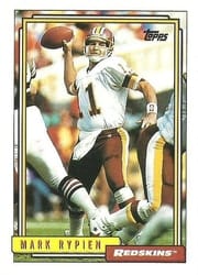 1992 Topps Base Set Mark Rypien #295 card