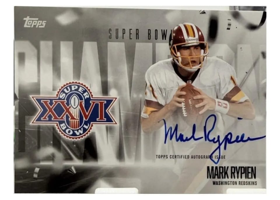 2026 Topps Flagship Super Bowl Champion Signature Mark Rypien #SBCS-MR card