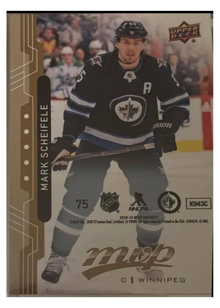 2018-19 Upper Deck MVP Base Set Mark Scheifele #75 card