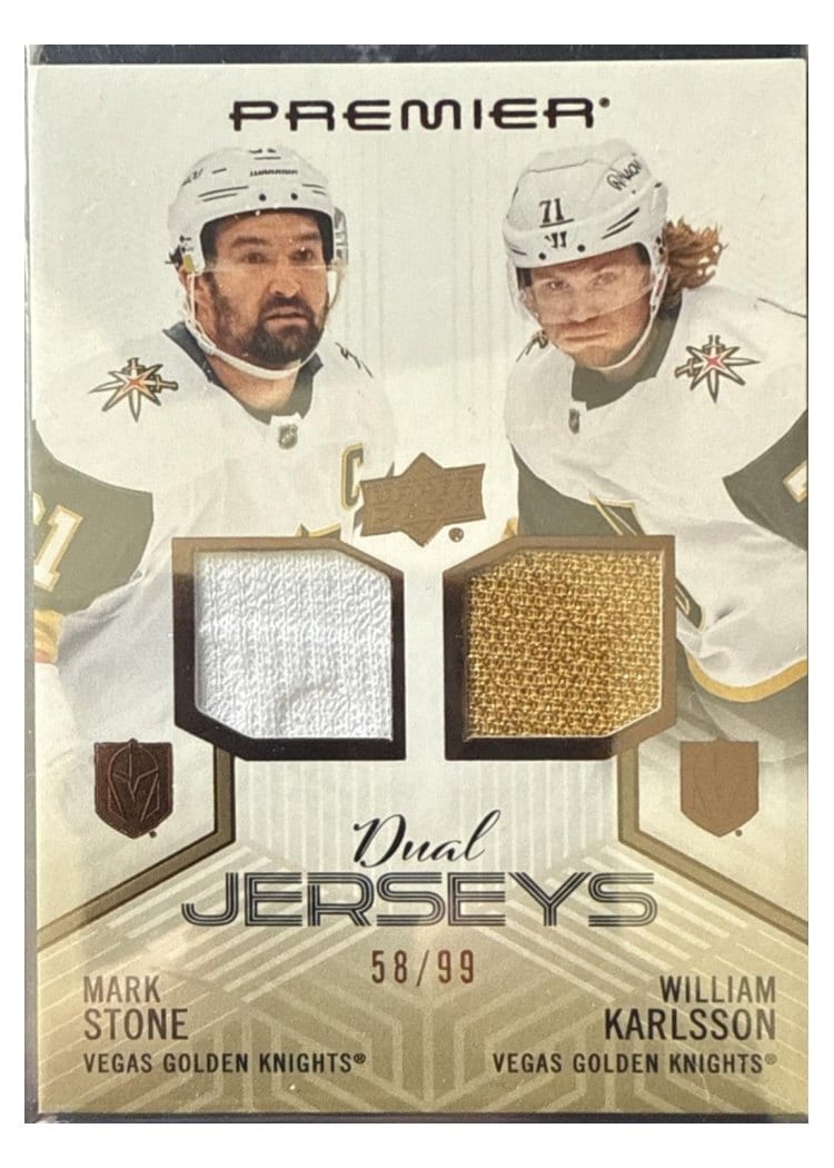 2024-25 Upper Deck Premier Premier Dual Jersey Mark Stone/William Karlsson #PD-SK card