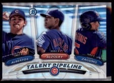 2018 Bowman Talent Pipeline Chrome Mark Zagunis, Adbert Alzolay, Jose Albertos #CHI card