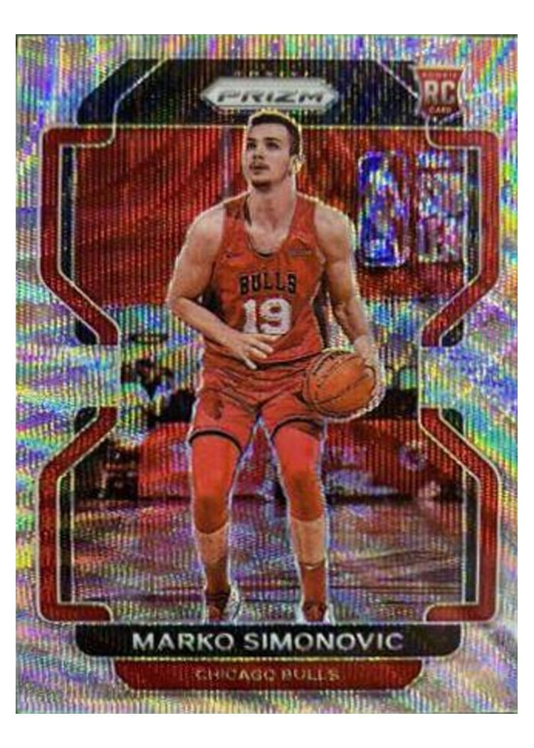 2021-22 Panini Prizm Base Set Marko Simonovic Silver Wave #166 card
