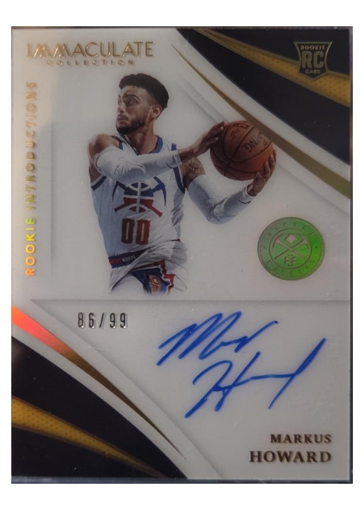 2020-21 Panini Immaculate Collection Immaculate Rookie Introductions Markus Howard #RI-MKH card
