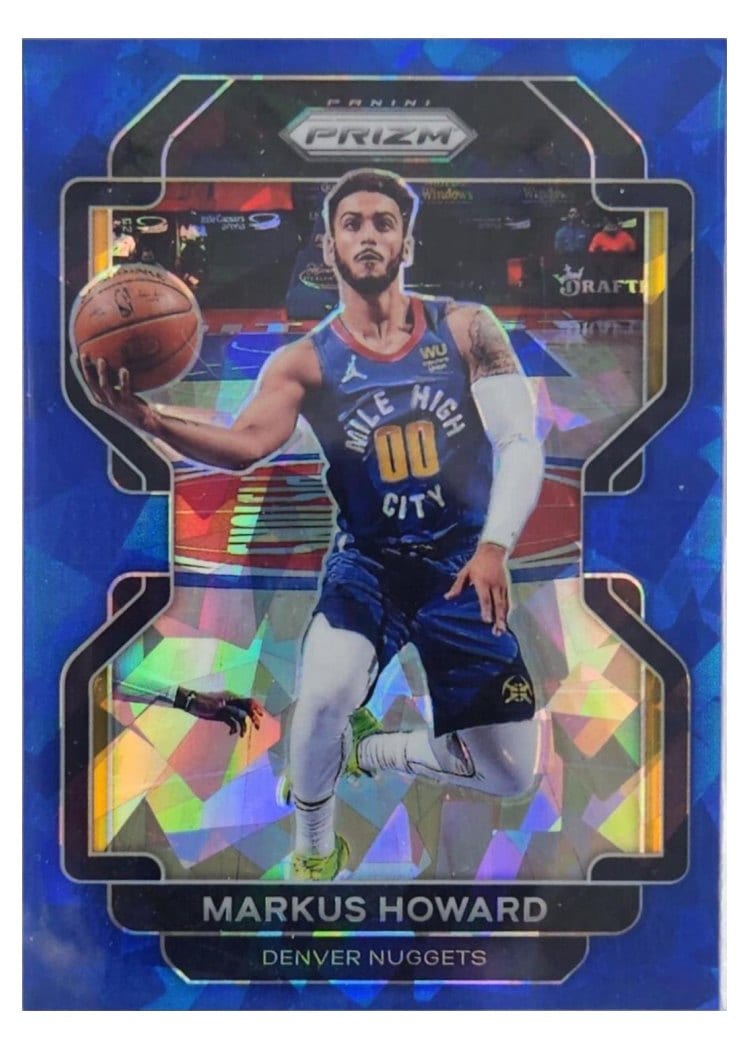 2021-22 Panini Prizm Base Set Markus Howard Blue Ice Prizm #218 card