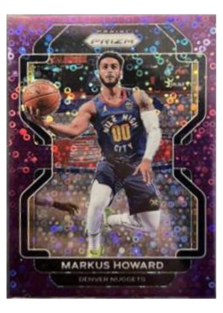 2021-22 Panini Prizm Base Set Markus Howard Fast Break Purple Prizm #218 card