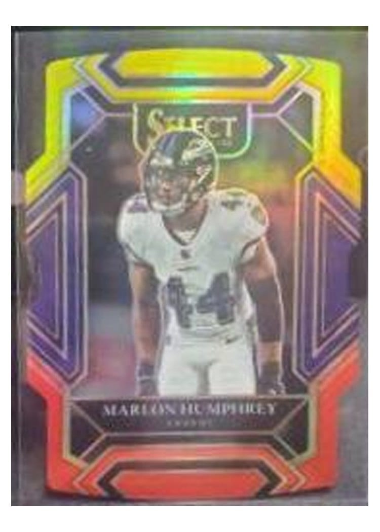 2021 Panini Select Base Set Marlon Humphrey Red and Yellow Die Cut #205 card