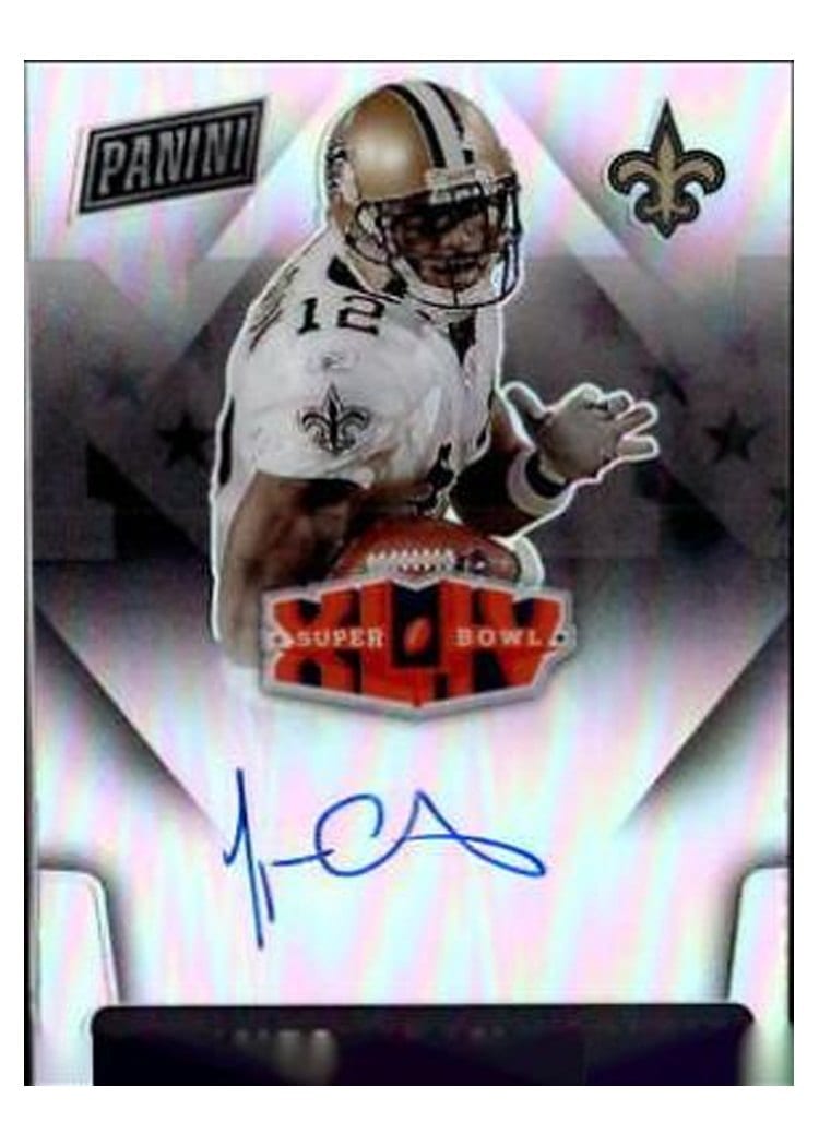 2021 Panini Contenders Optic 2020 Super Bowl Signatures Prizm Marques Colston #SBXLIV-MC card
