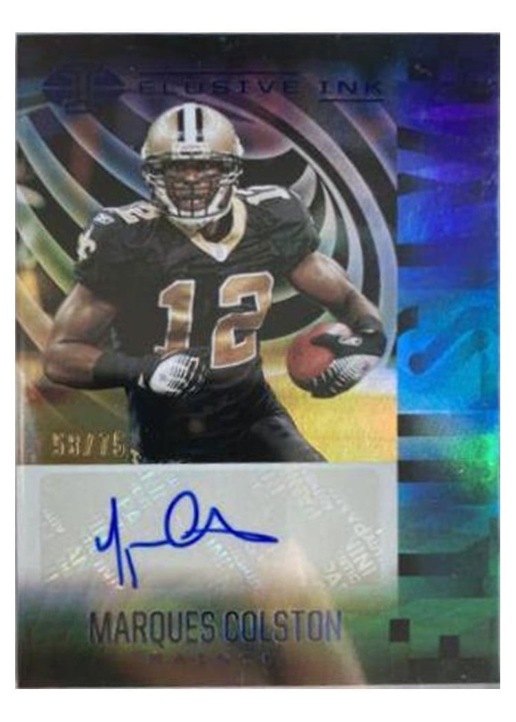 2021 Panini Illusions Elusive Ink Marques Colston #EI-MQ card