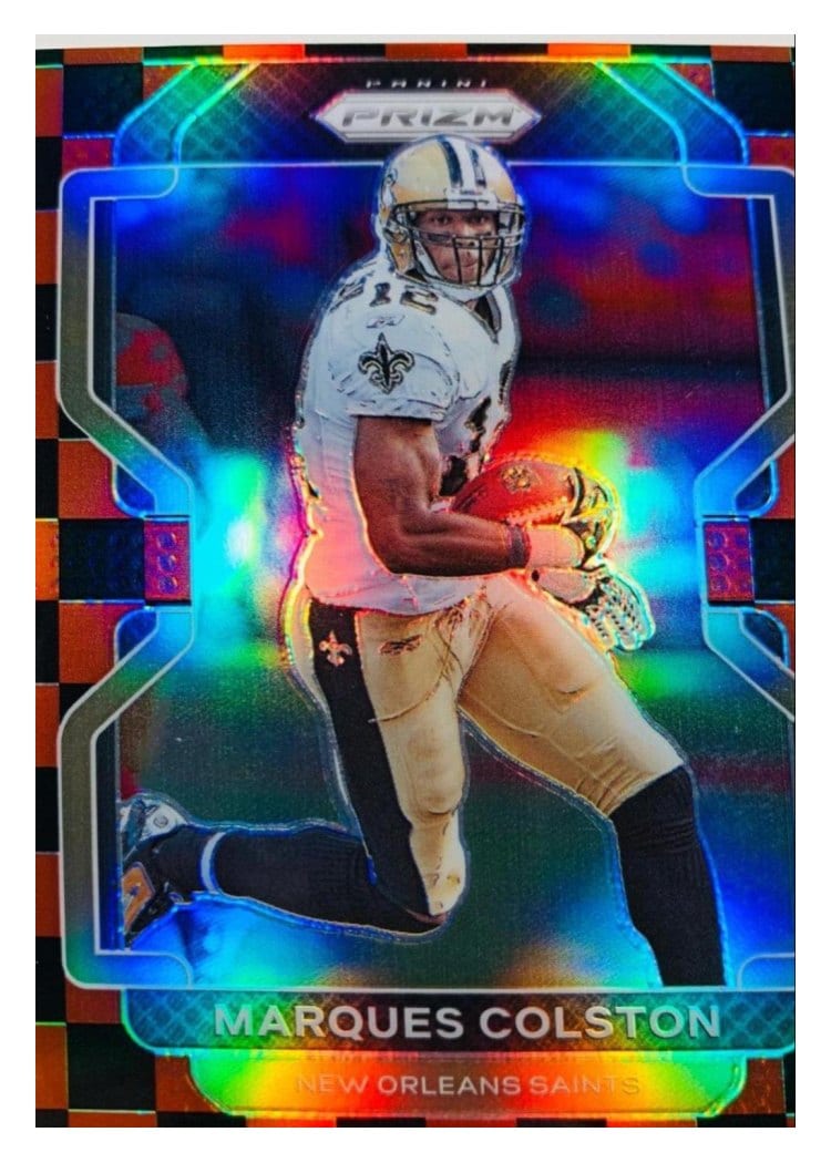 2021 Panini Prizm Base Set Marques Colston Black and Red Checker Prizm #310 card