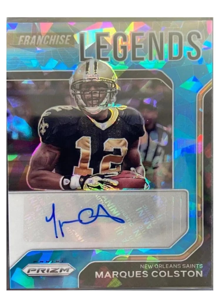 2021 Panini Prizm Franchise Legends Signatures Marques Colston #FLS-MC card