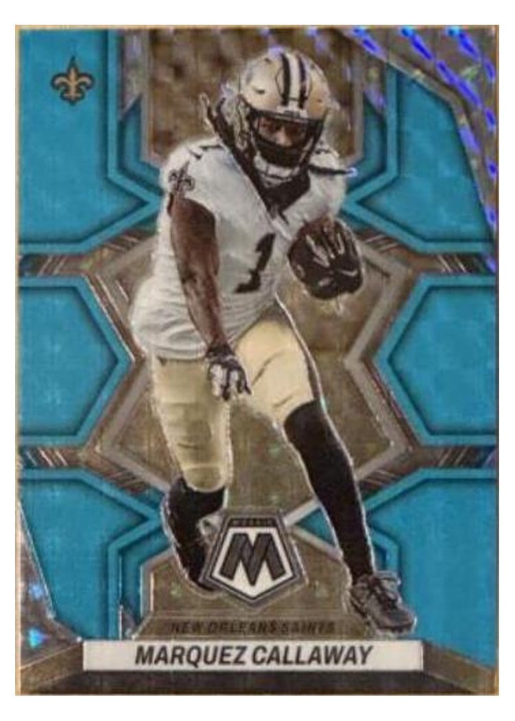 2022 Panini Mosaic Base Set Marquez Callaway Blue Fluorescent #141 card