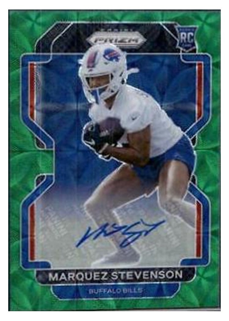 2021 Panini Prizm Base Set Marquez Stevenson Autograph Green Scope Prizm #407 card