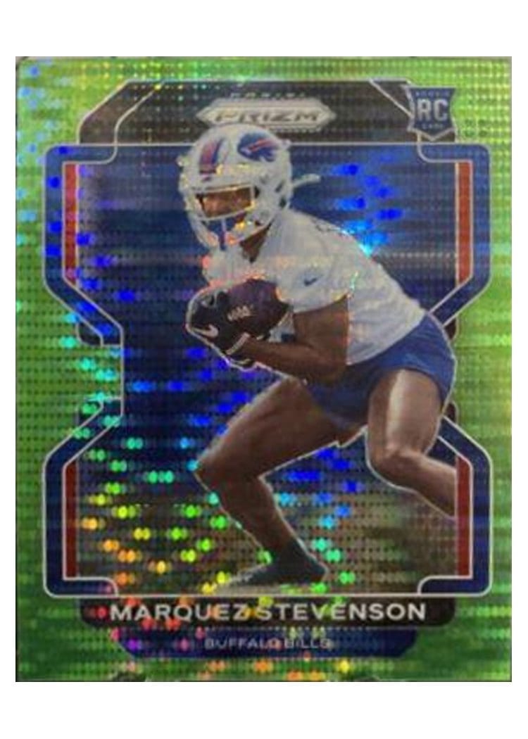 2021 Panini Prizm Base Set Marquez Stevenson Neon Green Pulsar Prizm #407 card
