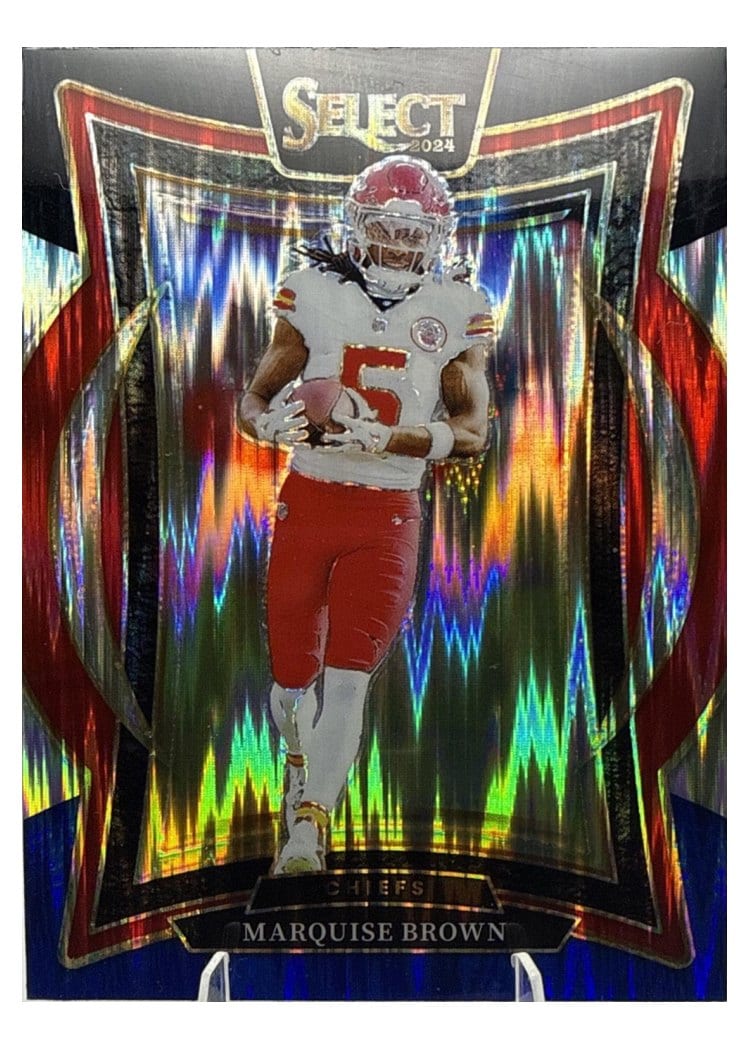 2024 Panini Select Base Set Marquise Brown Black Blue Prizm Shock #81 card