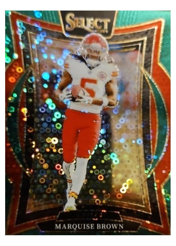 2024 Panini Select Base Set Marquise Brown Green Disco Prizm #81 card
