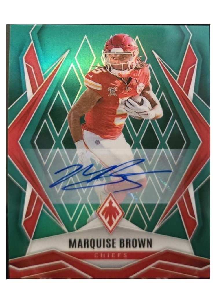 2025 Panini Phoenix Base Set Marquise Brown Green Autograph #36 card